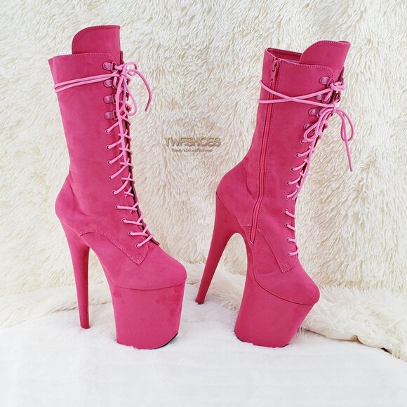 Flamingo 1050 Hot Pink 8" High Heel Calf Boots - Picture 9 of 12